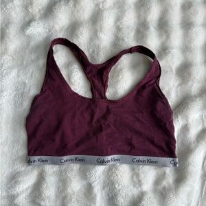 Calvin Klein Burgundy Racerback Bralette